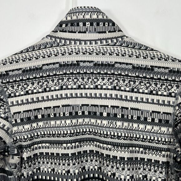 Nike Pro Dri-Fit Half Zip Pullover Jacket Womens Size Medium Gray Geometric - Picture 12 of 13